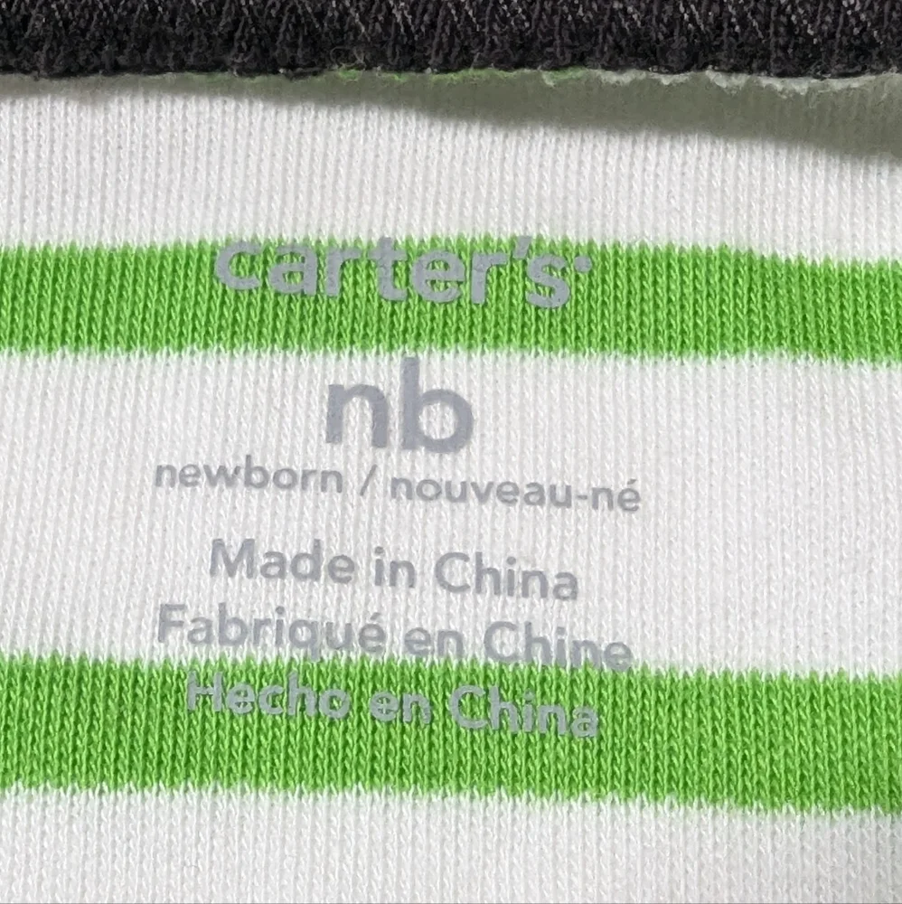 Carter's Striped Newborn One Piece with Monkey Design
